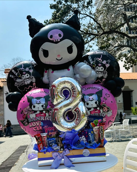 Arreglo Kuromi con Globos y Golosinas – Edición Especial