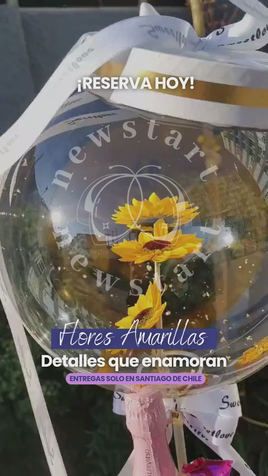 Box Luxury Elegante con Girasoles, Bombones y Globo Personalizado – Regalo Premium