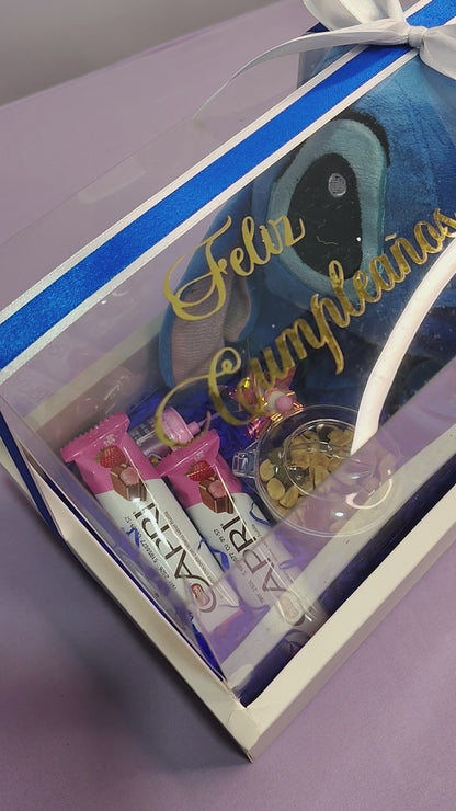 Stitch Birthday Box con Peluche, Golosinas y Chocolates – Regalo de Cumpleaños